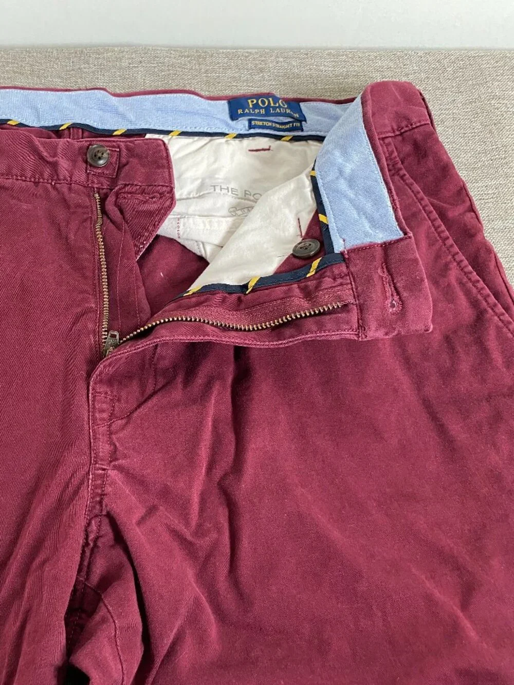 Polo Ralph Lauren Straight Fit Chino Pants Men's 36 x 30 Mid Rise Burgundy
